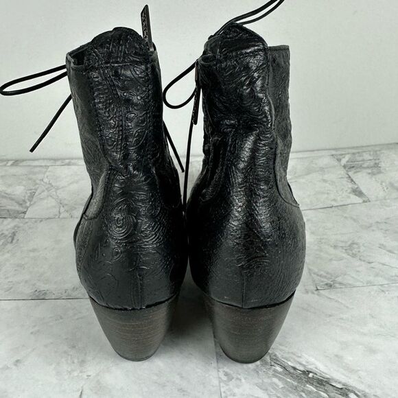 New I.N.K. Tooled leather boots booties size EU 37 Italy - Picture 4 of 11